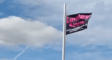 The Lumley Ranges flag flying proudly at Dartford, Kent